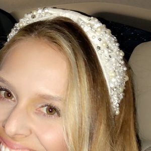 White beaded headband Lele lookalike